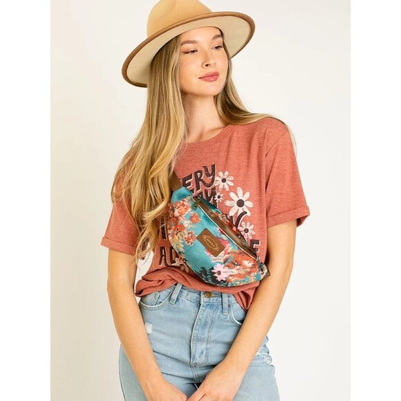 Joyfolie Women's Savannah Belt Bag in Aegan Ikat fanny pack - Picture 3 of 8